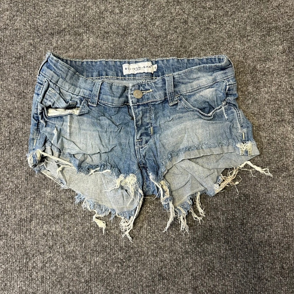 Bui-Yah-Kah Shorts Womens Size 3 Light Wash Distressed Frayed Hem Denim Cut Offs